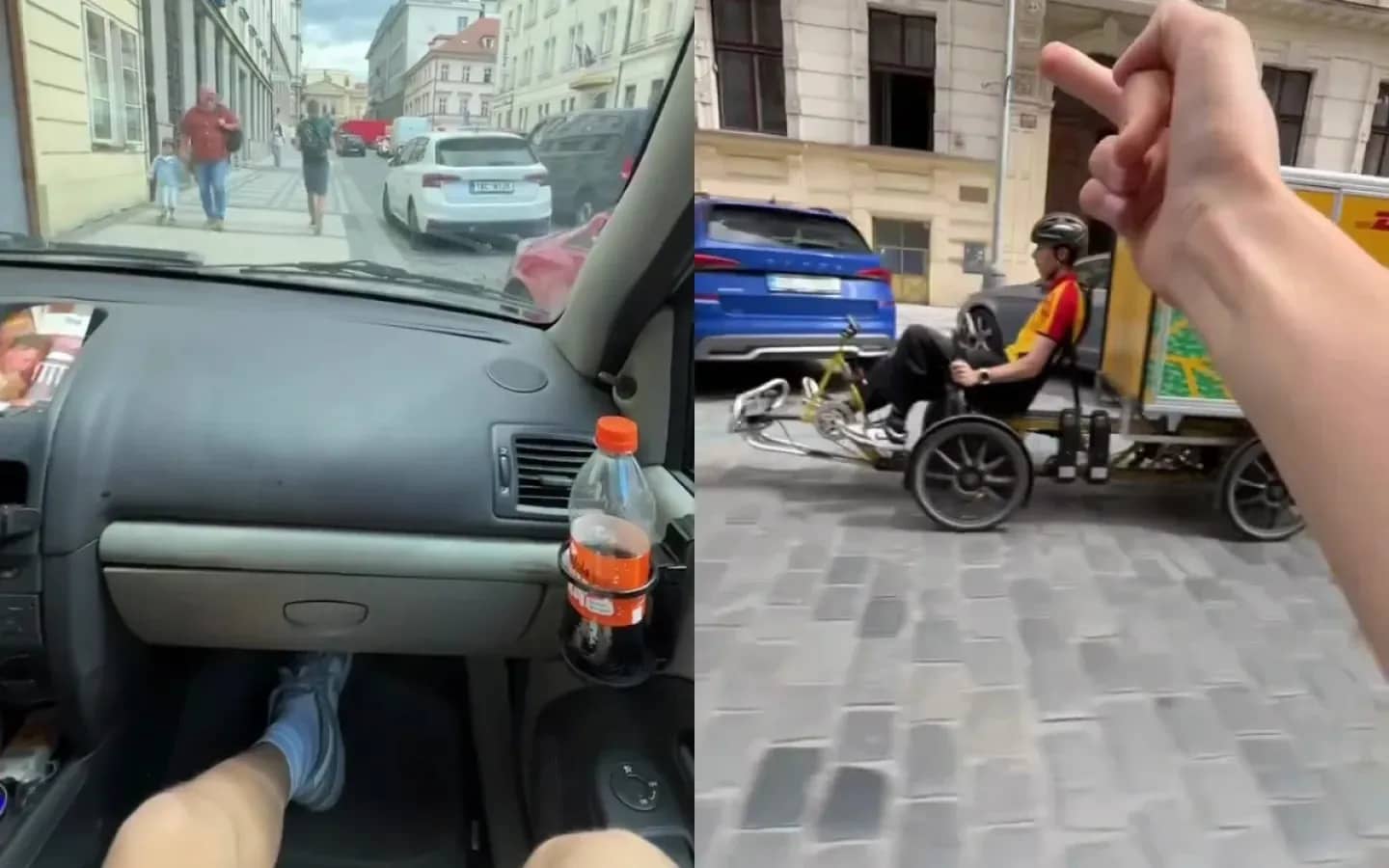 Lái ô tô lên vỉa hè Praha để né tắc đường rồi khoe mạng xã hội, tài xế đối mặt phạt nặng