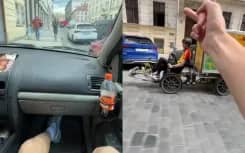 Lái ô tô lên vỉa hè Praha để né tắc đường rồi khoe mạng xã hội, tài xế đối mặt phạt nặng