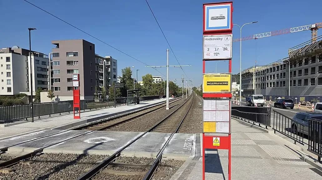 Điểm dừng tramvaj Hodkovičky chính thức đi vào hoạt động, rút ngắn khoảng cách đi lại cho cư dân