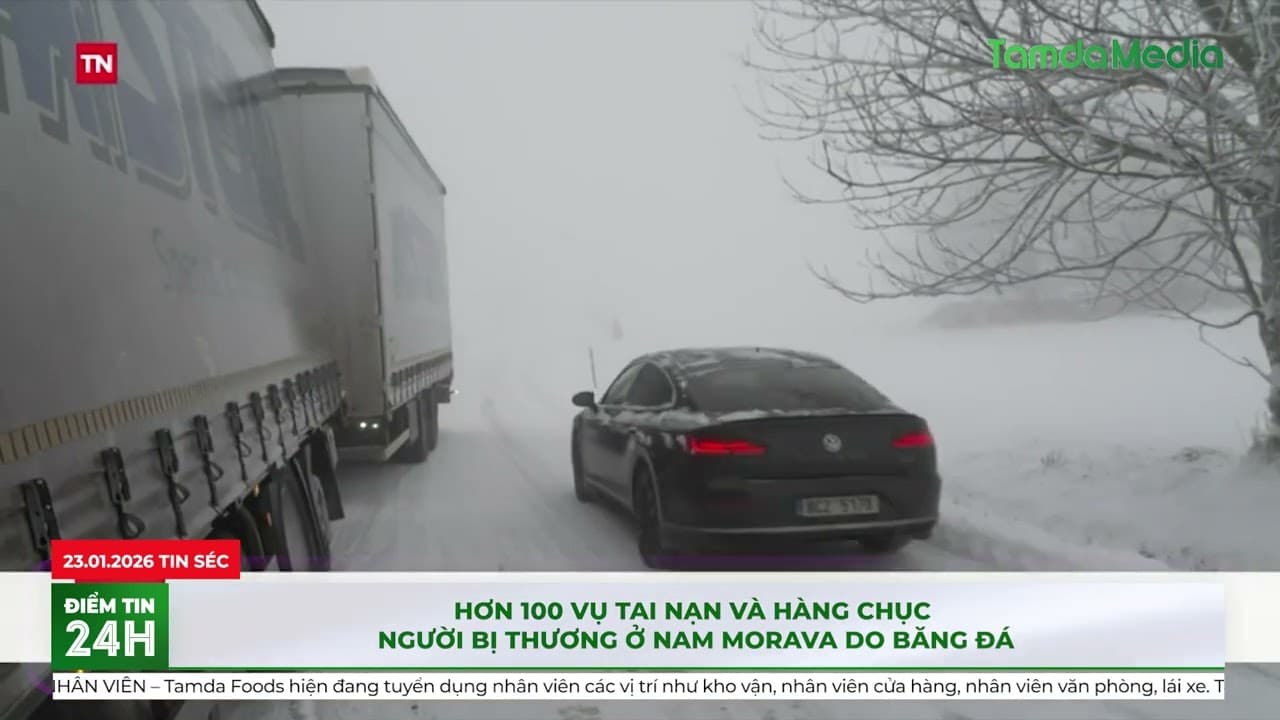 Hơn 100 vụ tai nạn và hàng chục người bị thương ở Nam Morava do băng đá