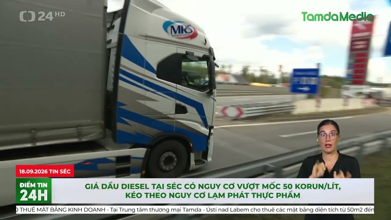 Giá dầu diesel tại Séc có nguy cơ vượt mốc 50 korunlít, kéo theo nguy cơ lạm phát thực phẩm