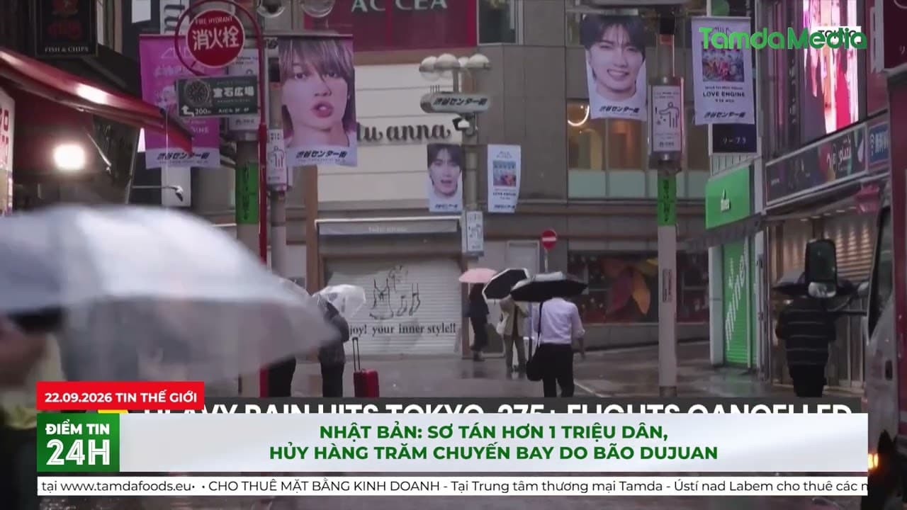 Nhật Bản Sơ tán hơn 1 triệu dân, hủy hàng trăm chuyến bay do bão Dujuan