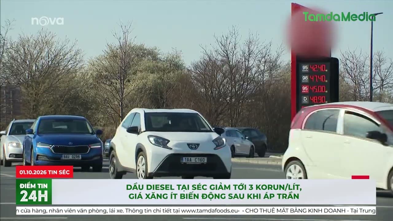 Dầu diesel tại Séc giảm tới 3 korunlít, giá xăng ít biến động sau khi áp trần